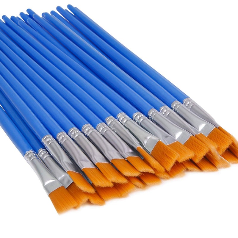 UPINS 60 Pcs Flat Paint Brushes, Small Brush Bulk for Detail Painting - Image 1